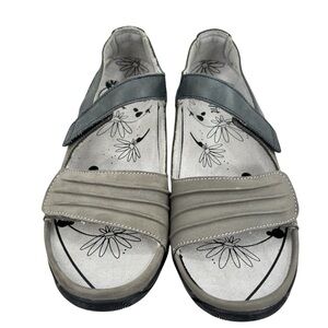 Therafit Lola Women's Adjustable Leather Sandal Grey Size US 8.5-9/39